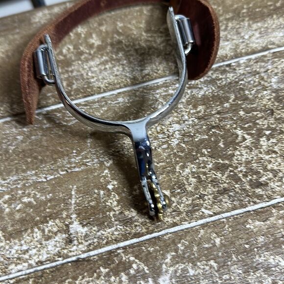 Genuine, leather spurs with straps new - Picture 4 of 11